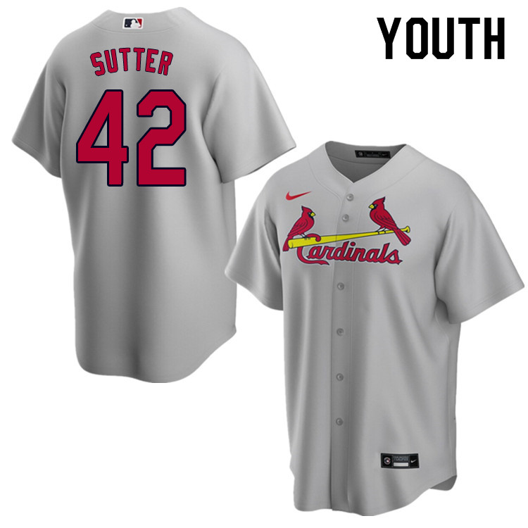 Nike Youth #42 Bruce Sutter St.Louis Cardinals Baseball Jerseys Sale-Gray - Click Image to Close